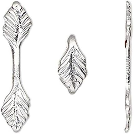 Jewelry Connectors & Bails 100 Small Nickel Plated Brass Pendant Fold Over Glue on Leaf Bails (Used to Any Design, Charms, Drops, Necklaces)