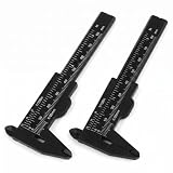 210mm Plastic Vernier Caliper – Dual Scale Metric/Inch Measuring Tool for DIY, Crafts & Jewelry Making, Multiple Colors Available (Black) 2pcs