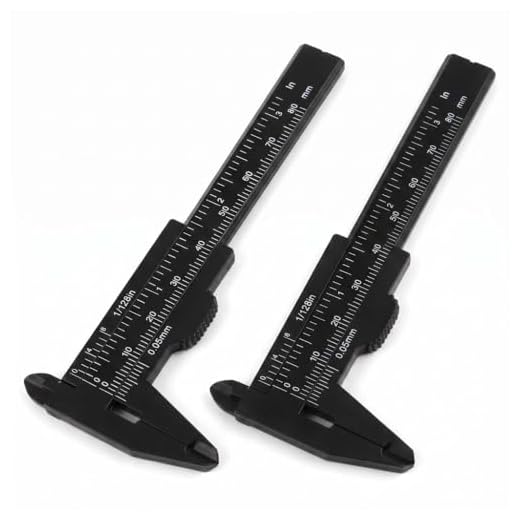 210mm Plastic Vernier Caliper - Dual Scale Metric/Inch Measuring Tool for DIY, Crafts & Jewelry Making, Multiple Colors Available (Black) 2pcs