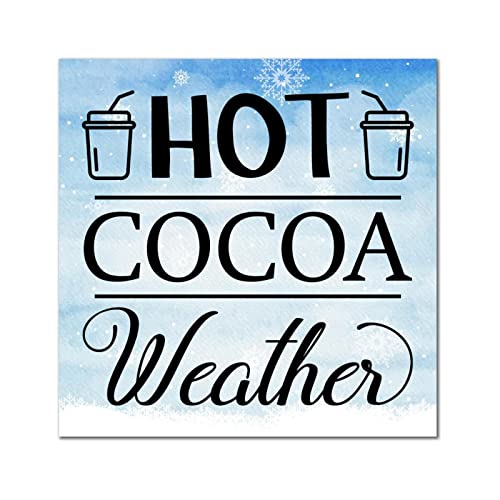 Plaque murale en bois Hot Cocoa tableau rétro durable aux finitions soignées