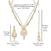 Touchstone Indian Bollywood Trends Filigree Floral Pattern Sparkling Rhinestone Designer Jewelry Necklace Set Mangtika In Antique Gold Tone For Women.