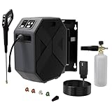 WISSIPRO Electric Wall Mounted Power Washer -5000PSI 3.4GPM Adjustable Pressure Washer, Power Washer with GFCI Power Cord 100FT Retractable Hose and 1L Foam Canno for Cars, Driveways, Patios