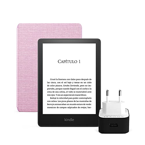 Ebooks Kindle Paperwhite Essentials Bundle con Kindle Paperwhite (8 GB, sin publicidad), Funda de Tela de Amazon y Cargador Amazon...