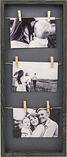 Gallery Solutions Bilderrahmen Collage Wäscheleine mit Klammern 3 Fotos à 10x15 cm, Schwarz Cover