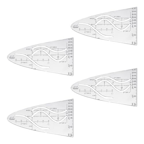Acryl Quilt Lineale Set - 5-tlg. Gewellte Schablonen | 26cm | Patchwork Vorlagen