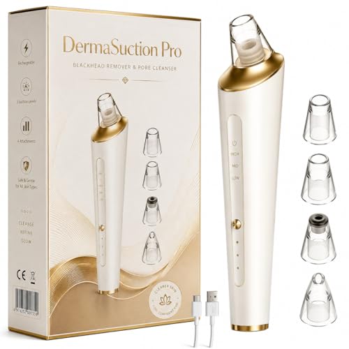 Image of 5 in 1 Multi-Function Blackhead Extractor Remover Device, Skin Cleaner, Pimple Removal Tool, Pimple Pore Cleaner Vacuum Suction Tool for Men and Women (White) (Multicolour) (off white)