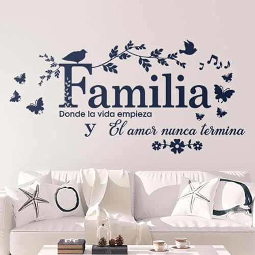 Vinilo decorativo pared frase Spanish Family 115x56 cm miniatura 2