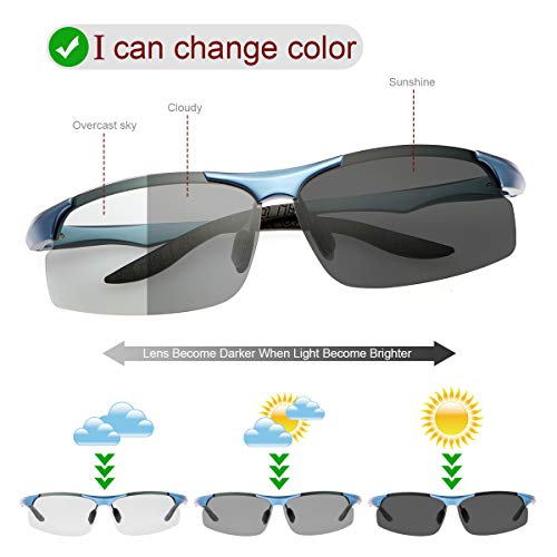 Image of MIRYEA Polarized Photochromic Driving z87 Sunglasses for Men Day Night Safety Glasses