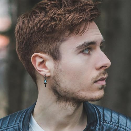 Pendientes Ankh de plata de ley 925 con detalles negros de ONEFINITY 6