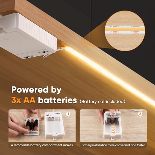 Tira de luces LED COB 3.3ft 320 LEDs batería OMIKA miniatura 2