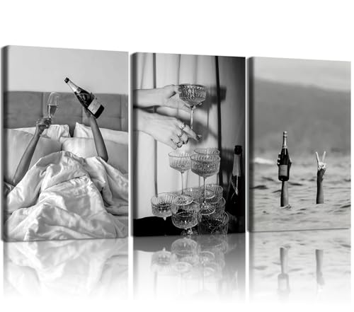 3pcs Framed Black White Vintage Wall Art Trendy Feminist Wall