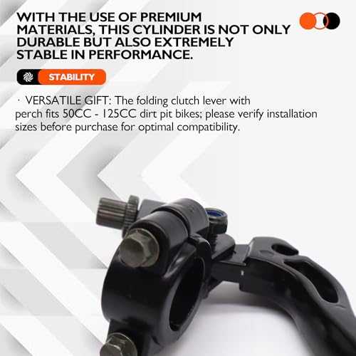 HISports Kupplungshebel und Bremsgriff für 50CC-125CC Dirt Pit Bike, 22mm-Lenker Folding mit Perch