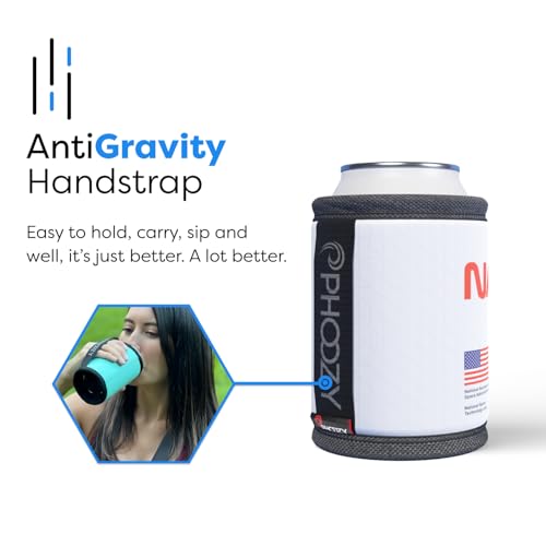 Image of PHOOZY Insulated Can Cooler for 12 oz Cans - Patented Drink Sleeve with NASA-Inspired Technology - Keeps Beer, Soda & Sparkling Water Cold Longer - Lightweight Outdoor Can Holder - Space White