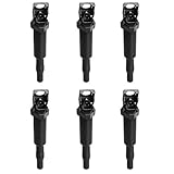 ENA Set of 6 Ignition Coil Pack Compatible with BMW 128i 135i 335i 325i 328i 330i E60 M5 525xi 528i N54 X3 X5 X6 Z4 2003-2016 Replacement for 0221504470 00044 12137594937 12137562744 12137571643 UF592