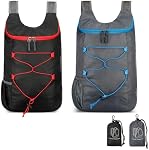 2 Pack Lightweight Packable Backpack, FUNCYboo 10L Hiking Backpack for Women Men Waterproof Daypack Small Travel Backpacks for Travel Camping Outdoor Hiking Cycling(BlackGray)