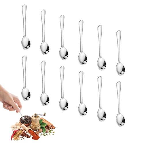 Petite Cuillère à Café, 12 pièces Mini Cuillere Verrine, Cuillère à Verrine, Petite Cuillère, Cuillere A Cafe, Il peut servir à conserver des épices,...