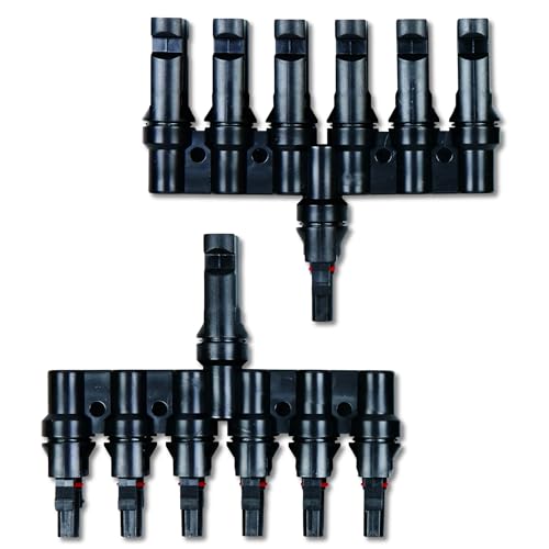 XYRIS Solar Connectors T Branch 1 to 6 for Solar Panels, Solar String Splitter/Joiner (M/FFFFFF+F/MMMMMM 1 Pair)