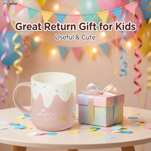 Image of FunBlast Milk Mug for Kids - 420 Ml; Unbreakable Mug for Kids, Milk Mugs for Kids Unbreakable - Milk Drinking Cup for Kids (Pink3)