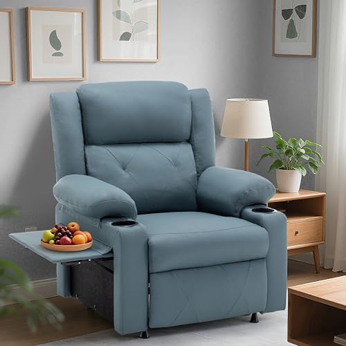 Sillón reclinable con calefacción y masaje azul