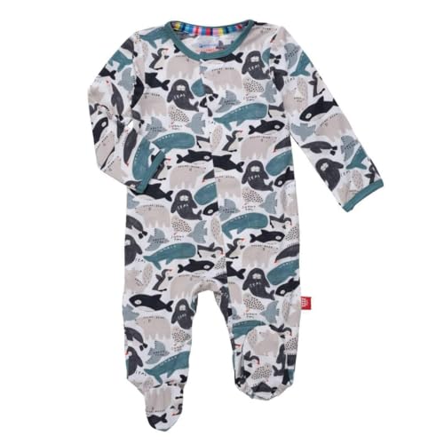 Image of Magnetic Me Girls Modal Magnetic Baby Footie Pajamas | Silky Soft Modal Fabric | Baby Sleepers Available Sizes PRE - 24M