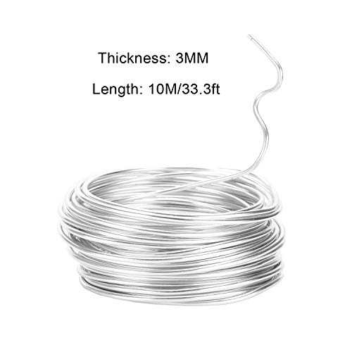 Messar Aluminum Bonsai Training Wire, 3Mm Aluminium Bonsai Plant Training Line 33.3Ft Craft Aluminum Garden Wire With Cutting Plier For Jewellery Making, Modelling Bonsai & Diy Art Crafts (Silver) #TOP2