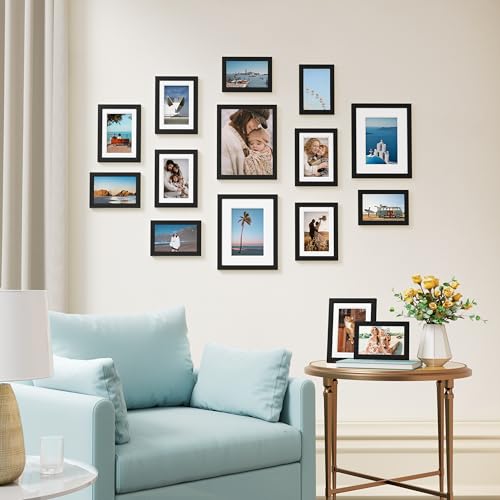 Vittanly 15 Pack Picture Frames Collage Wall Decor for Mounting or Tabletop Display, Gallery Frame Set for Family, Multi Sizes Including 3pcs 8x10, 6pcs 5x7, 6pcs 4x6, Black - Image 4