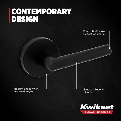 Kwikset Milan Passage Door Handle for Hallway and Closet Doors, Matte Black - image 6