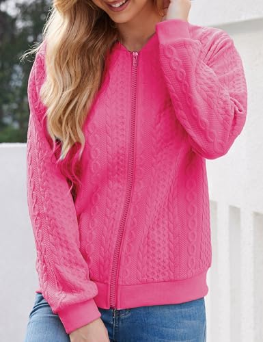 Image of WROLEM Zip Up Sweatshirts for Women Casual Outfits Cardigan Outerwear Trendy Winter Jackets Coat