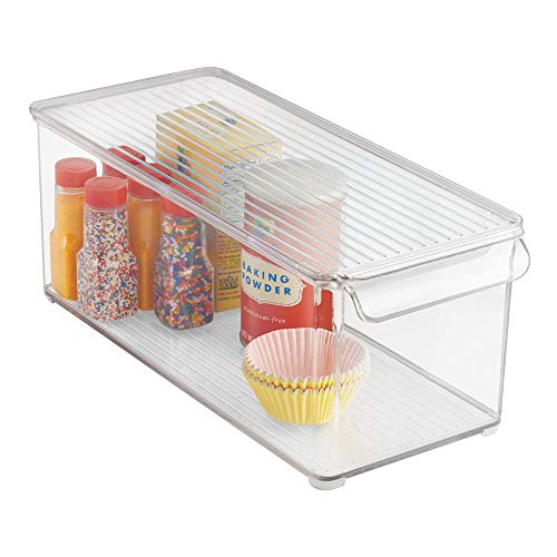 Idesign Plastic Refrigerator And Freezer Storage Bin With Lid, Bpa-Free Organizer For Kitchen, Garage, Basement, 6" X 6" X 14.5", Clear #TOP4