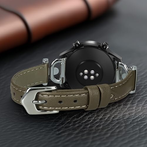 kwmobile Armband kompatibel mit Huawei Watch GT/GT2 (46mm) - Echtleder Fitnesstracker Sportarmband Band