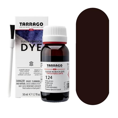 Tarrago | Tinte para Ante | Color Marrón Oscuro | Suede Nubuck Dye 50 ml | Tinte Para Zapatos, Calzado, Bolsos y Accesorios | Apto Para Ante Natural y Sintético, Nobuck y Similares