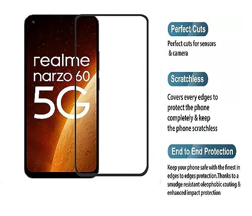 Image of DD SON Premium HD+ Tempered Glass Screen Protector Guard Compatible For Realme Narzo 60 5G Edge to Edge Coverage With Easy installation kit for Smartphone