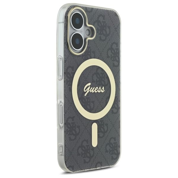 Coque iPhone 16 Plus anti-rayures Guess motif 4G noire durable - 4
