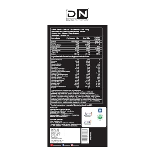 Image of Divine Nutrition Hunk Gainer (3 Kg, Belgium Chocolate)