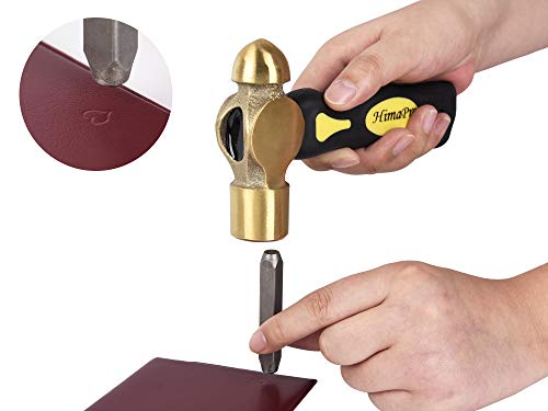 Himapro One Pound Brass Metal Stamping Ball Pein Hammer With A Complimentary Heart Stamp #TOP2