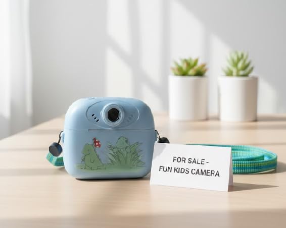 Image of Kids Instant Print Camera with Built-in Printer, Digital Video Camera, One-Button Design, Display Screen, TF Card Slot, USB Charging, Includes Roll Paper and Random Color (Kids-Print-Camera)