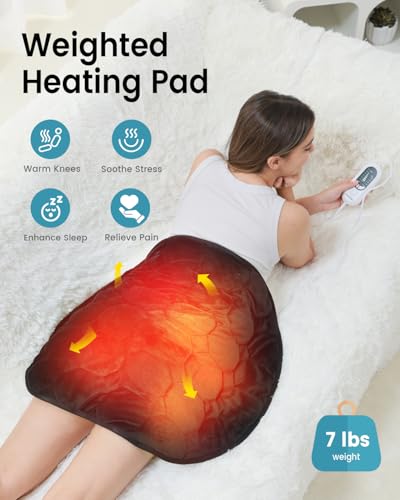 immtree Weighted Heating Pad for Deeper Pain Relief, 7lbs XXXL Size(29x24) with Fast Heat Technology, Heated Blankets for Adults, Relief for Back and Shoulder and Knee