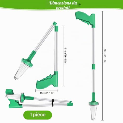 Primasage Attrape-Insectes Pliable, Attrape araignée télescopique Long, Attraper Insecte Attrape Long Manche pour Attraper et libérer Les araignées, Les guêpes et Les cafards Environ 80 cm（Vert） – vue 2