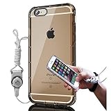 Cadorabo Hülle kompatibel mit Apple iPhone 6 / 6S in TRANSPARENT Gold   Schutzhülle aus flexiblem TPU Silikon mit Schlaufe