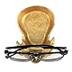 Gold Totenkopf-Brillenhalter Kreativer Schädel Sonnenbrillen Ständer 3D-Skelett Brillen-Organizer mit Schmuck Schale,Brillen Halter Display Ständer für Zuhause, Büro, Schreibtisch, Nachttisch