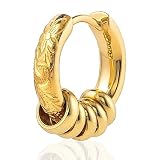【Cisst Liber】ピアス メンズ 片耳 ハワイアンジュエリー 金属アレルギー対応 アレルギー対応 つけっぱなし 錆びない サージカルステンレス ステンレス リングピアス フープピアス フープ リング付き ギフト プレゼント ゴールド 金色 金