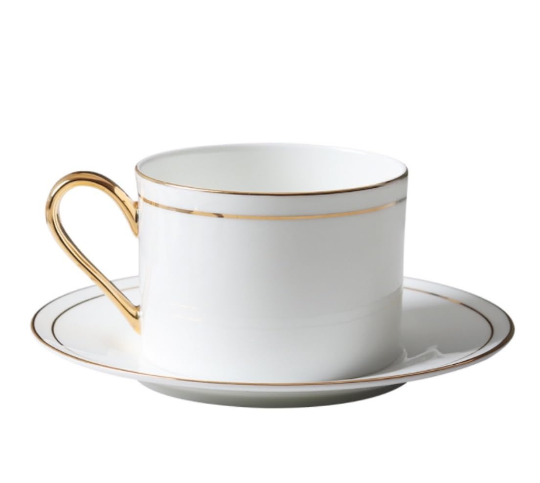 Tazas De Cafe Tazas Desayuno Tazas Taza De Café De Cerámica De 8.5 OZ Taza De Té Con Trazo De Línea Dorada Decorativa Taza De Cerámica Blanca Para Oficina Tazas De Cafe Moderno