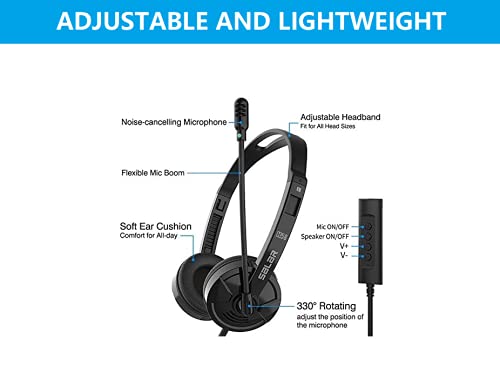 HHEADMJJ PC-Headset Mit Mikrofon – 3,5 Mm Klinke, Verstellbar & Leicht