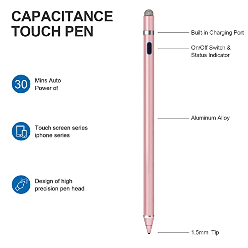 Image of Active Stylus Pens for Touch Screens, Active Pencil Smart Digital Pens Fine Point Stylist Pen Compatible with iPhone iPad,Android Smart Phone&Tablet Writing Drawing by maylofi