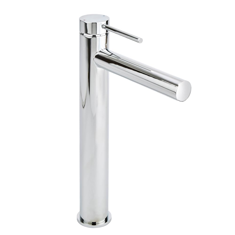 Milano Chrome Otto High Rise Mono Bathroom Basin Mixer Tap Lever Handle