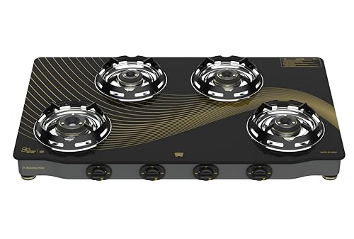 Butterfly Renz 4 Open Burner 3 Star Glass Top Gas Stove | Fan Shi...