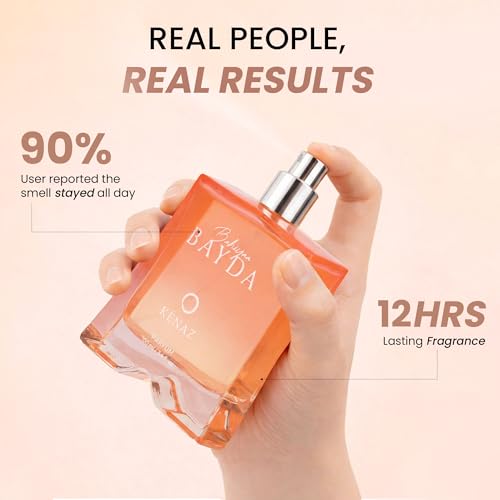 Image of KENAZ Bahiyaa Bayda 100ml Dubai Viral Perfume | Perfume for Women | Floral With Jasmine, Tuberose & Rangoon Creeper | 20% Fragrance Oil