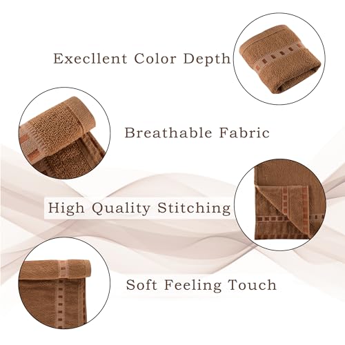Image of Urbane Home Pack of 4 Cotton Hand /Face Towels for Men & Women | Easily Washable | Workout Gym Napkins for Men | Pocket Towel - Golden & Brown