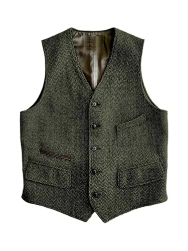 Men's Formal Suit Vest V-Neck Business Casual Groom Groomsmen Adjustable Back Vest