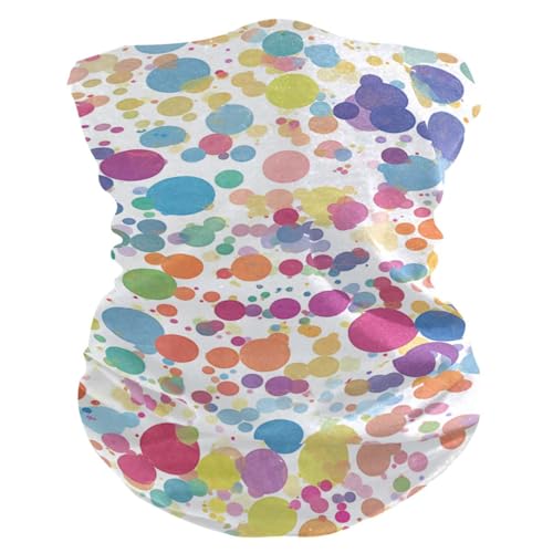 Colorful Polka Dot Pattern Four season Sun protection wristband womens neck gaiter Multiple Ways to Wear balaclava cloth face mask for women for Snowboarding Hunting halloween mask mascara